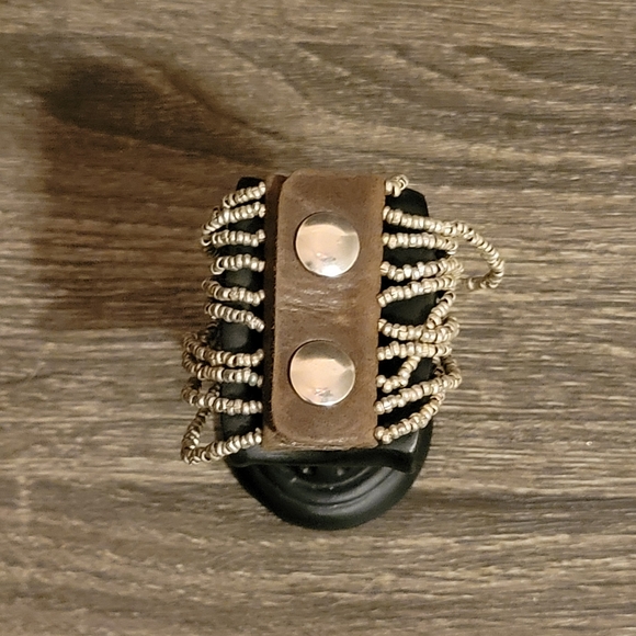 Estate Copper & Metal Beaded Multi Strand Bracelet - Picture 3 of 4